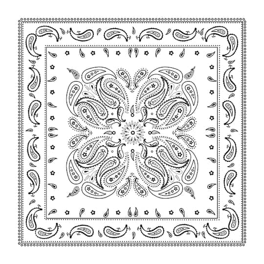 12 Pack: Paisley Bandana by Make Market® in White | 21" x 21" | Michaels®